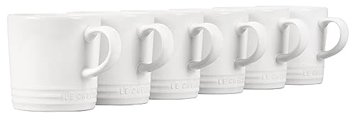Le Creuset Stoneware Coffee Mug Set 12 Oz. Each - White 3 Le Creuset Stoneware Coffee Mug Set 12 Oz. Each - White