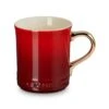 Le Creuset Mug With Gold Metallic Handle - Cerise 14 Oz. 1 Le Creuset Mug With Gold Metallic Handle - Cerise 14 Oz. -Le Creuset Store 31G ymhRoiL