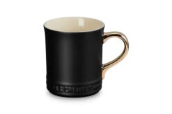 Le Creuset Mug With Gold Metallic Handle - Licorice 14 Oz.