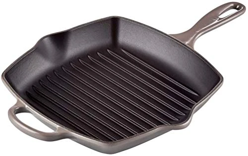 Le Creuset 10.25" Signature Square Skillet Grill - Oyster 10.25" 3 Le Creuset 10.25" Signature Square Skillet Grill - Oyster 10.25"