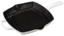 Le Creuset 10.25" Signature Square Skillet Grill - White 10.25"