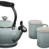 Le Creuset Demi Kettle W/ SS Knob & 2 Mug Set - Sea Salt 1.25 Qt. Kettle & (2) 14 Oz. Mugs 1 Le Creuset Demi Kettle W/ SS Knob & 2 Mug Set - Sea Salt 1.25 Qt. Kettle & (2) 14 Oz. Mugs -Le Creuset Store 41yInhQzwWL