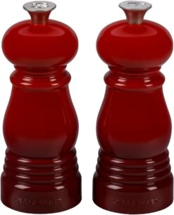 Le Creuset Petite Salt And Pepper Mill Set - Cerise 5" X 2" Each