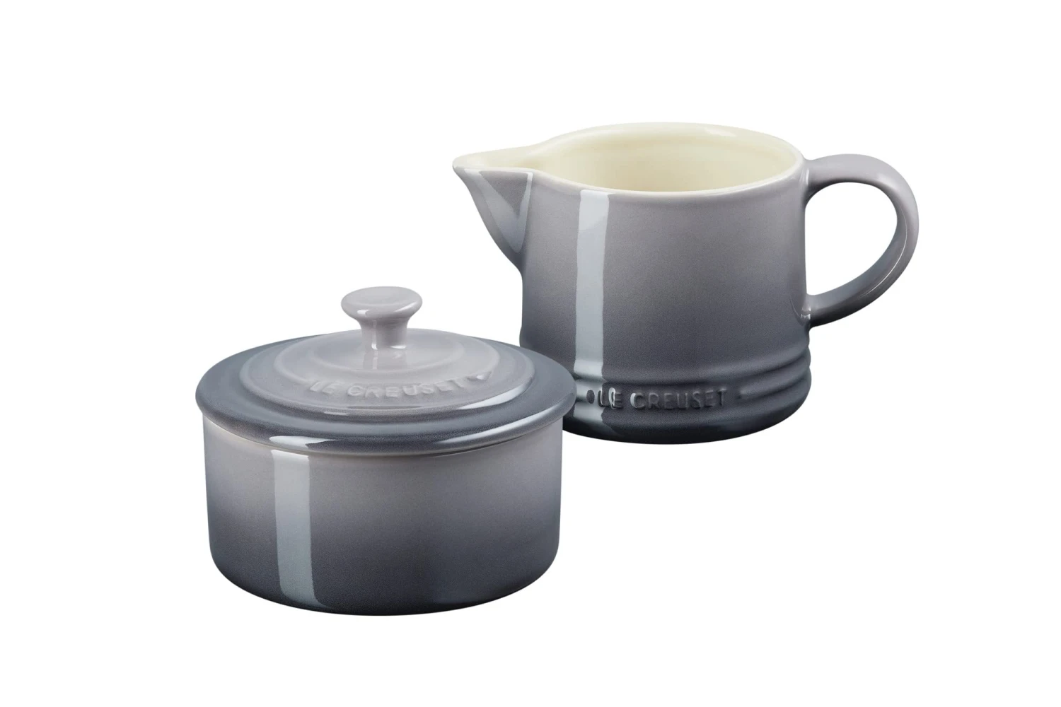 Le Creuset Stoneware Signature Cream & Sugar Set, Durable, Chip-Resistant Elegant Kitchen Serveware, Dishwasher & Microwave Safe, Oyster Gray 3 Le Creuset Stoneware Signature Cream & Sugar Set, Durable, Chip-Resistant Elegant Kitchen Serveware, Dishwasher & Microwave Safe, Oyster Gray