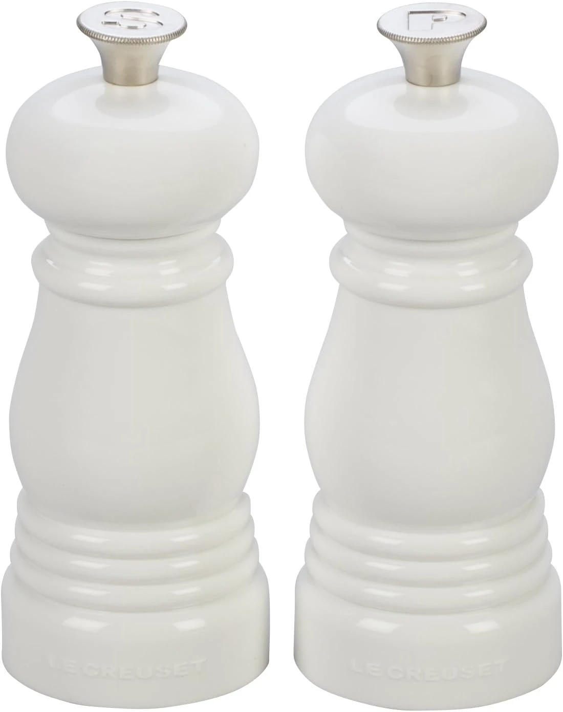 Le Creuset Petite Salt And Pepper Mill Set - White 5" X 2" Each 3 Le Creuset Petite Salt And Pepper Mill Set - White 5" X 2" Each