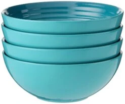 Le Creuset Set Of (4) 22 Oz. Soup Bowls - Caribbean 22 Oz. (6.25")