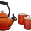 Le Creuset Demi Kettle W/ SS Knob & 2 Mug Set - Flame 1.25 Qt. Kettle & (2) 14 Oz. Mugs -Le Creuset Store 713cTbcDUuL